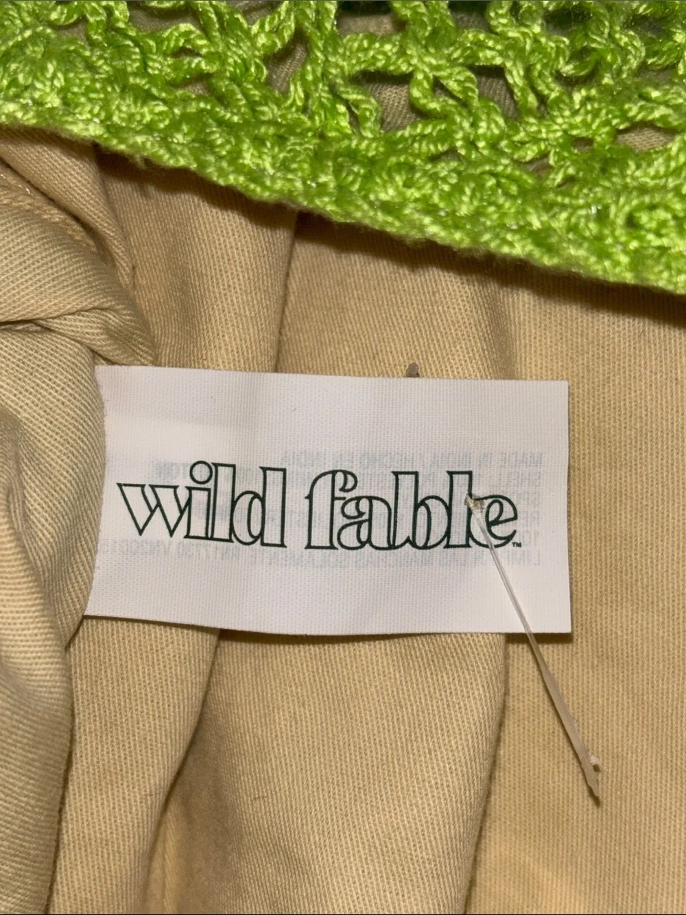 wild fable Green Crochet Strawberry Tote